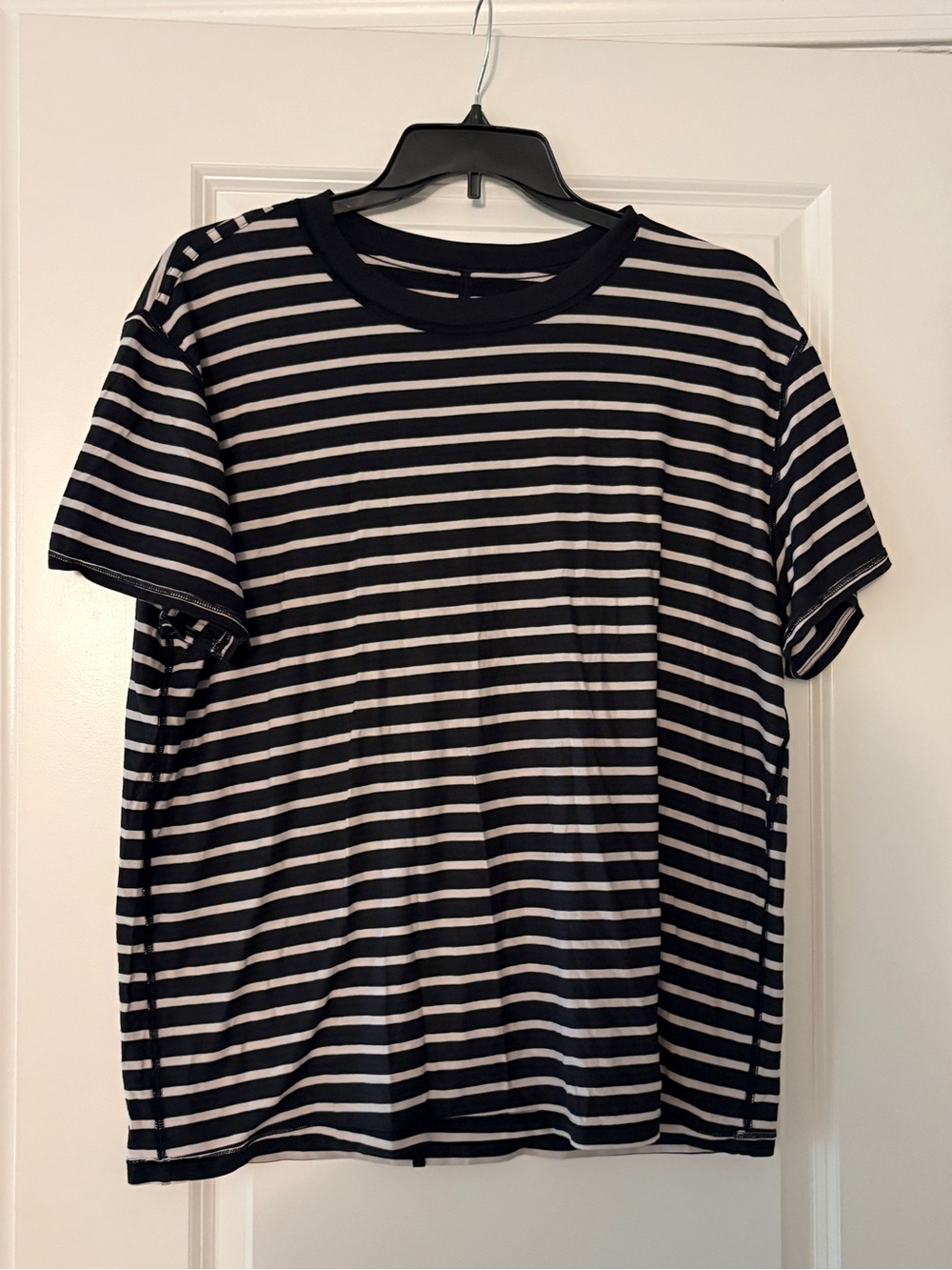 lululemon All Yours Black and White Striped Short Sleeve Tee